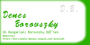 denes borovszky business card